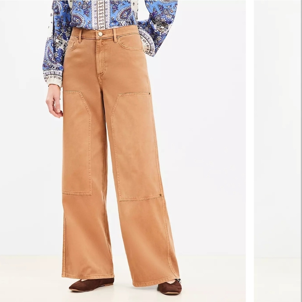 Tan Wide-Leg Pants